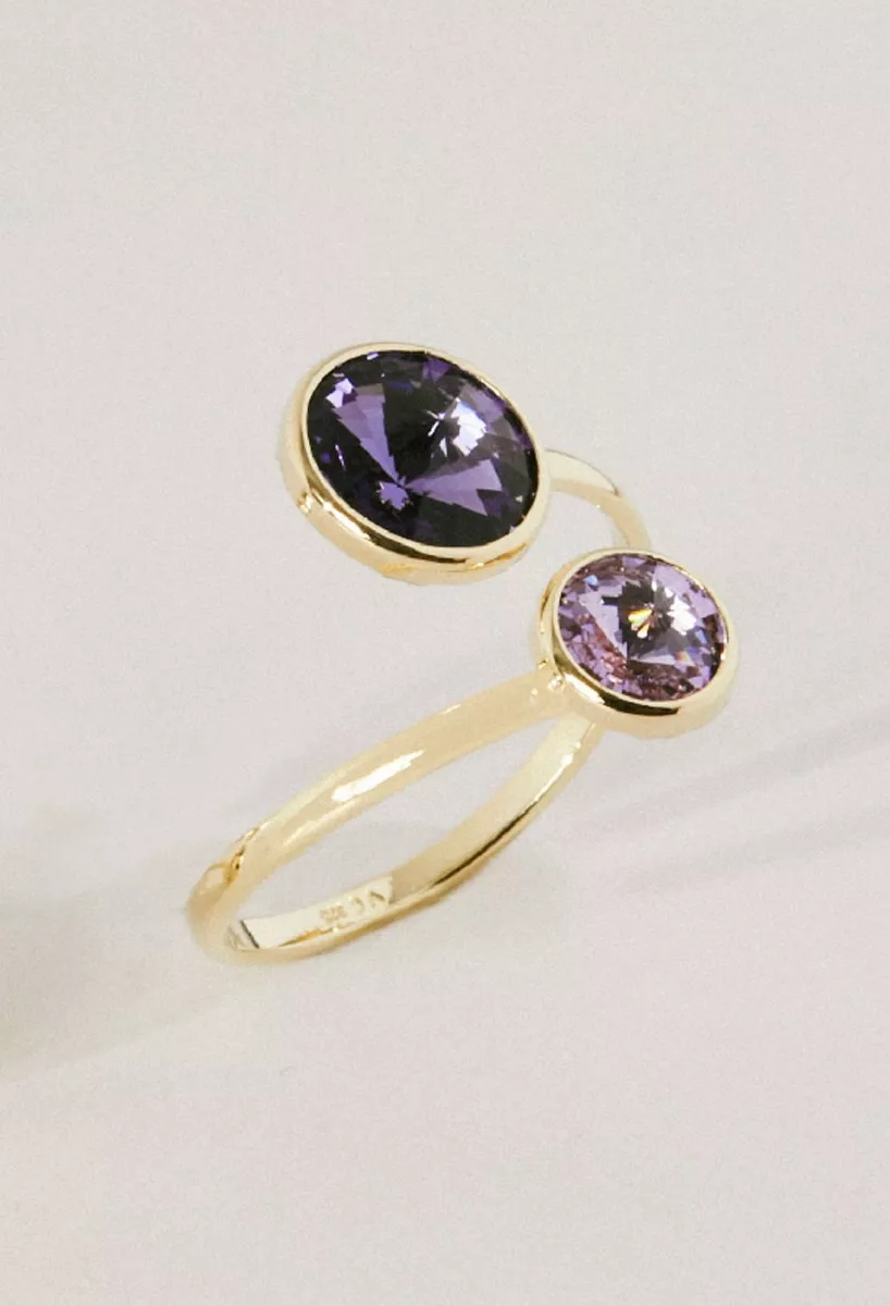 Anillo de plata chapada con cristales tonos lilas 273_A4224-12DA foto 2