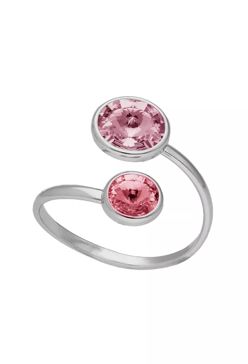 Anillo de plata con cristales Tu y Yo de Victoria Cruz 273_A4224-05HA
