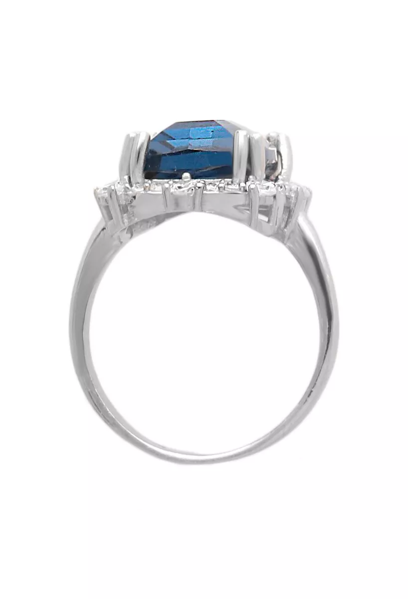 Anillo plata con circonitas y símil de zafiro 037_0036 anillo plata con simil zafiro y circonitas fotografia cenital para web