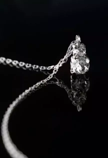 Gargantilla de plata con 2 circonitas y cadena forzada 273_A3752-07HG fondo negro