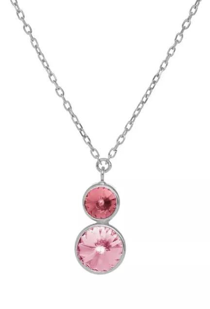 Gargantilla de plata con cristal tonos rosa 273_A4222-05HG