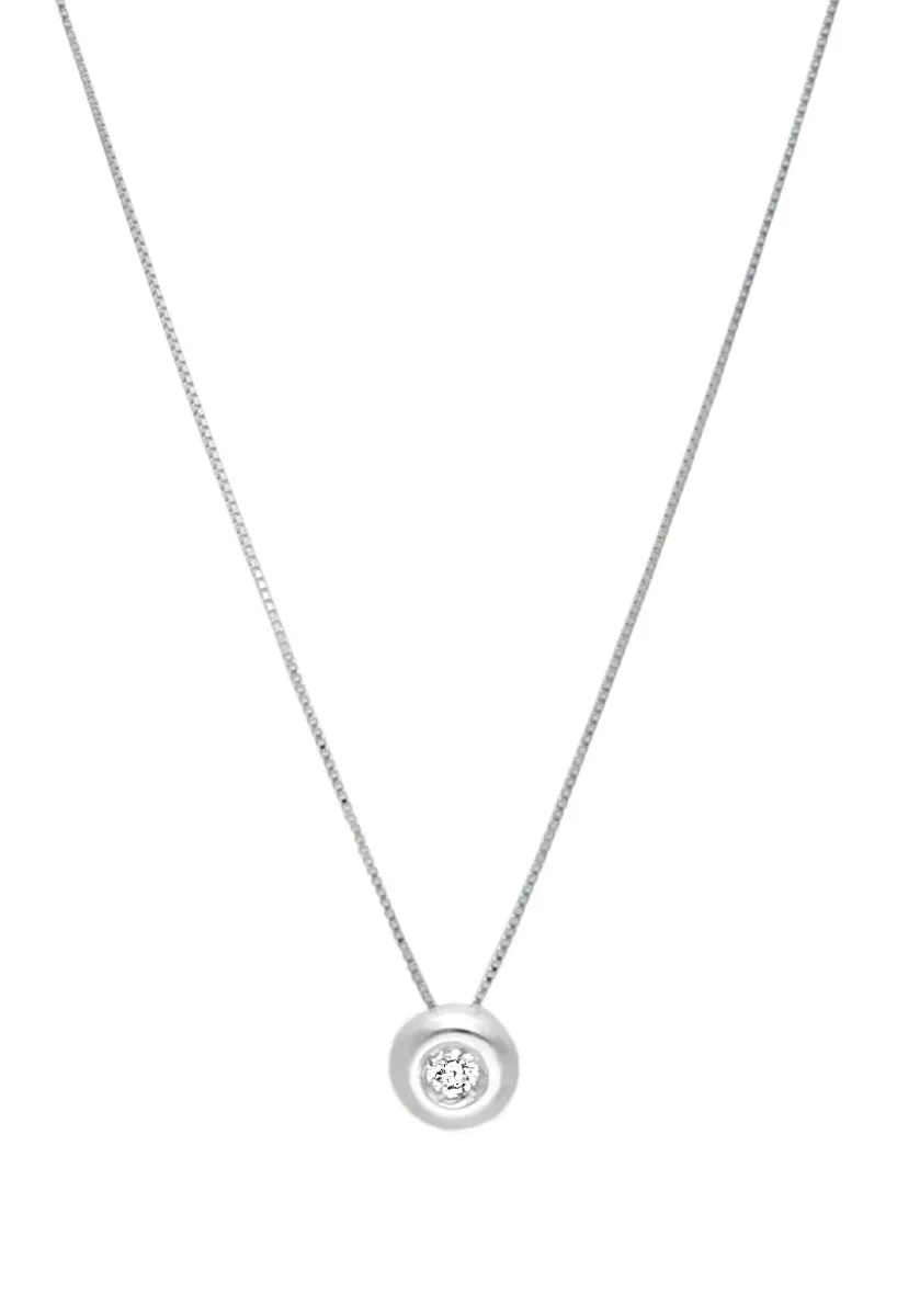 Gargantilla oro blanco 18k con diamante engastado en chatón 243_IEL-AAAPS gargantilla oro blanco 18 ktes con brillante de 0,08 quilates fotografia para web el rubi joyeros toma principal