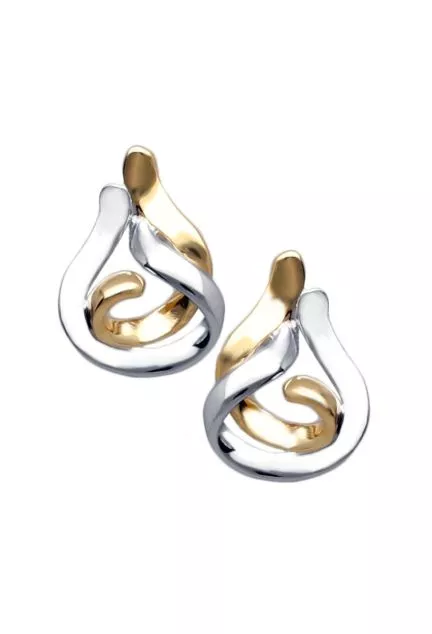 pendientes plata ley bicolor jorge revilla vista de cara frontal