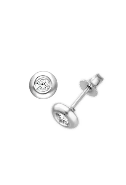 pendientes oro blanco 18 ktes con brillantes chatones con sistemas de presión foto frontal y lateral para joyeria online el rubi joyeros