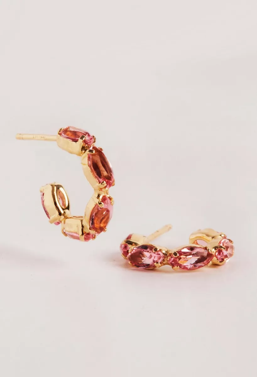 Pendientes plata chapada con piedras rosé 273_A4136-26DT Pendientes plata chapada con piedras rosé 273_A4136-26DT foto 2