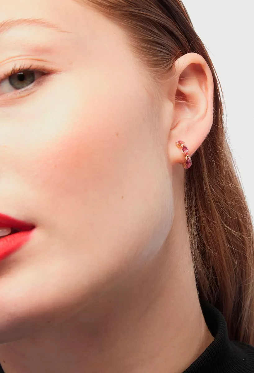 Pendientes plata chapada con piedras rosé 273_A4136-26DT Pendientes plata chapada con piedras rosé 273_A4136-26DT puestos