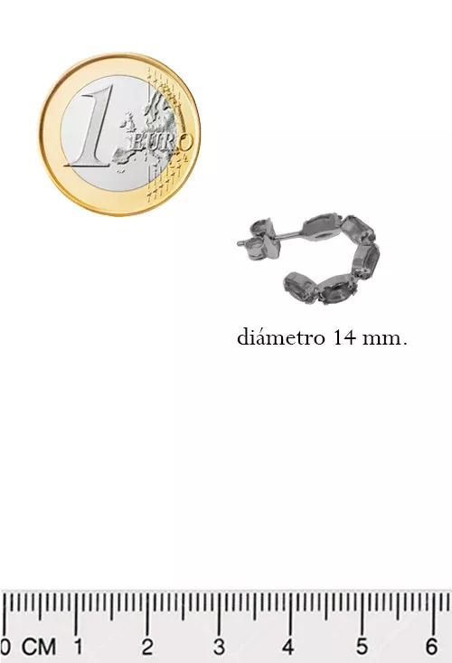 Pendientes plata chapada con piedras rosé 273_A4136-26DT Pendientes plata chapada con piedras rosé 273_A4136-26DT medidas