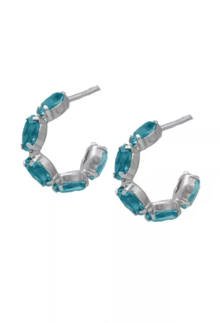 Pendientes plata con piedras color azul claro 273_A4136-10HT