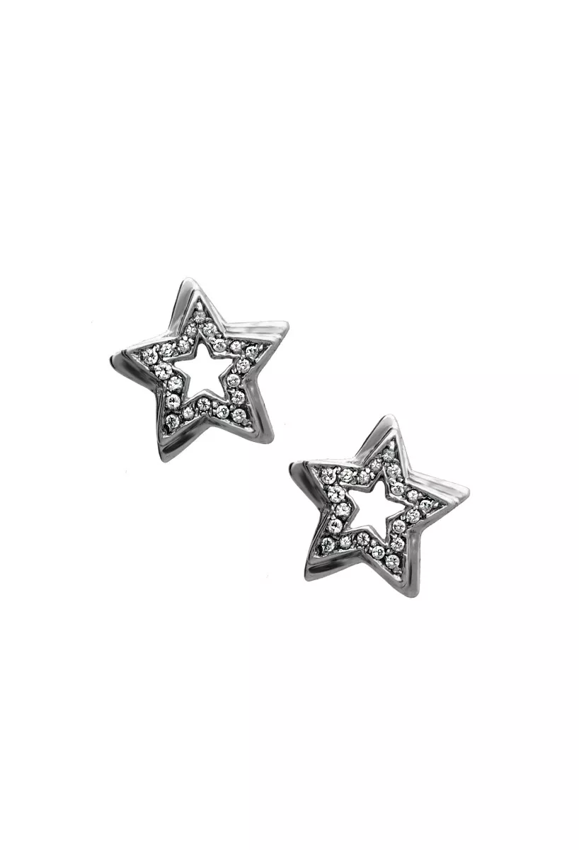 Tendencias de joyería navideña 2024: Elegancia y brillo para estas fiestas Pendientes plata estrellas con circonitas 218_EA38700