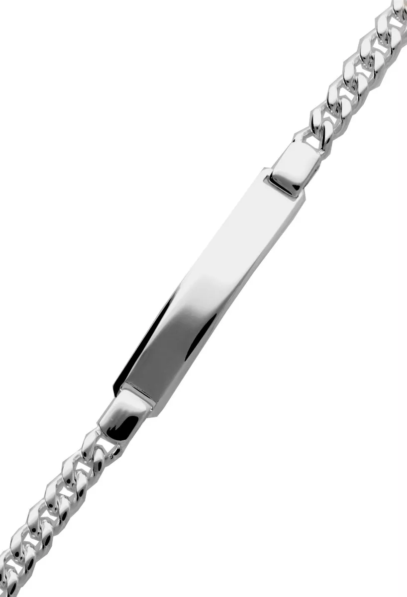 Pulsera plata de ley con chapa 127_AG-BNL150CH pulsera plata con chapa para grabar eslabones barbados foto para parrilla web el rubi joyeros toma segunda