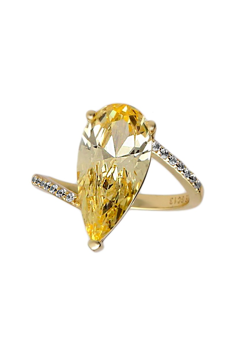 anillo plata chapada con cuarzo limon y circones fotografia principal para web
