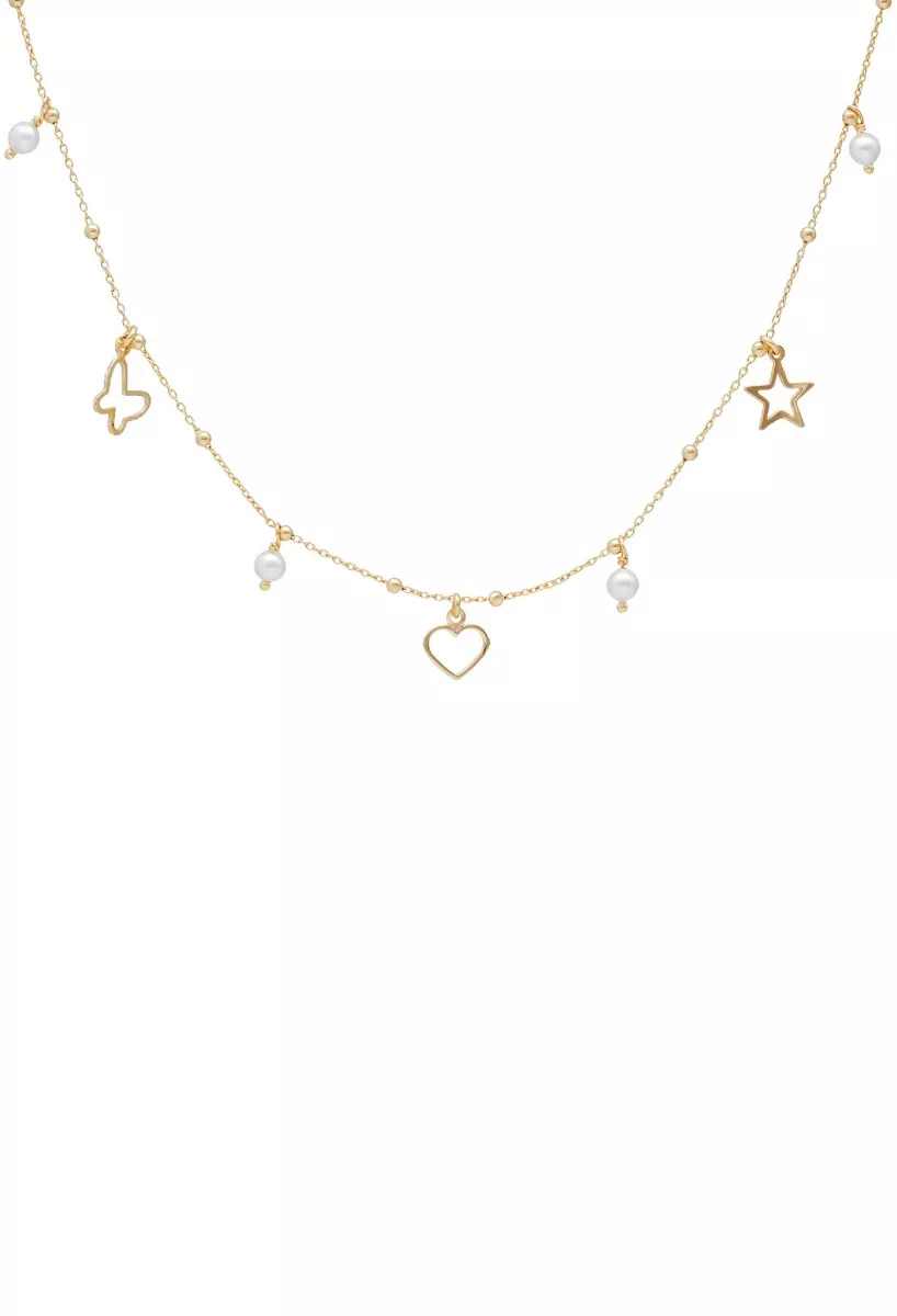 Gargantilla de plata chapada con motivos colgantes varios 273_A4270-00DG