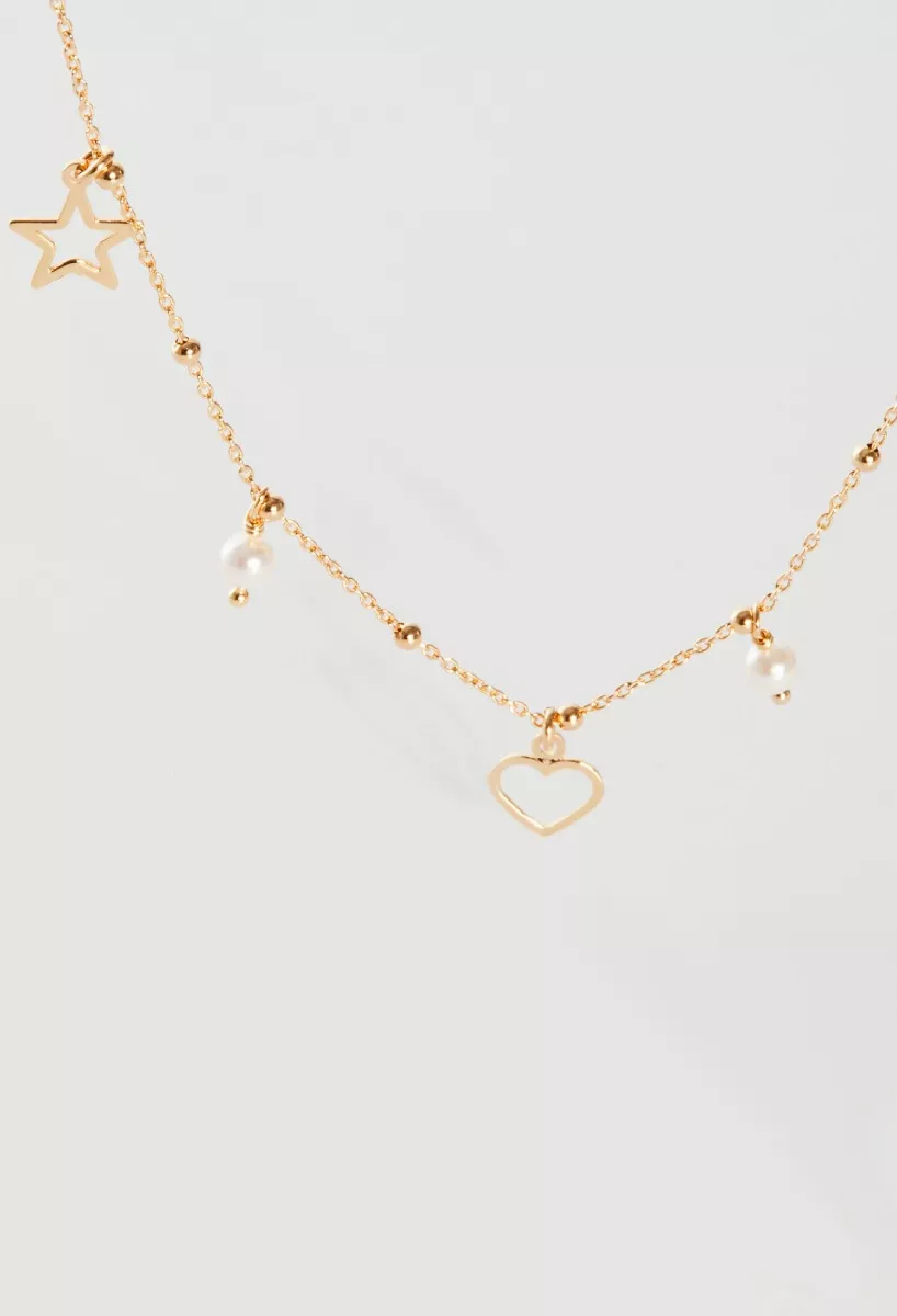 Gargantilla de plata chapada con motivos colgantes varios 273_A4270-00DG foto 2