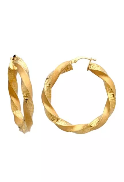 pendientes de aro oro amarillo 18 kilates vista frontal y lateral