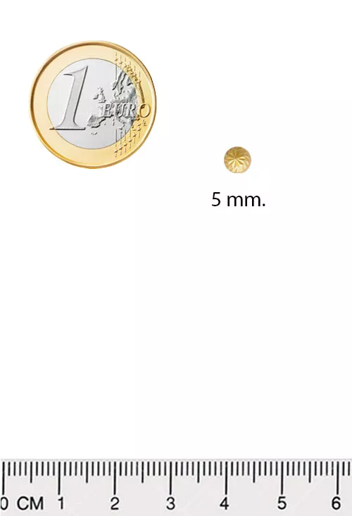 Pendientes de oro 18 ktes para bebé 234_2081 pendientes de oro para bebe fotografia con medidas