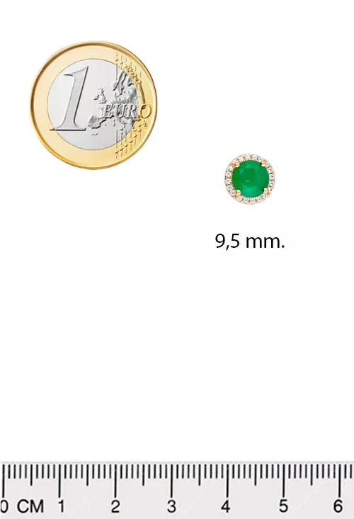 Pendientes plata chapada marca Glamour 925 ref. 252_BE54514-AMA-ES pendientes plata chapada con cuarzo verde esmeralda y circonitas foto toma con medidas