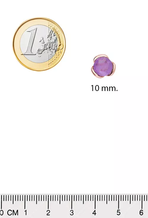 Pendientes plata chapada con amatista 252_BE54563-ROJ-AM pendientes plata chapada oro rosa y amatista foto con medidas