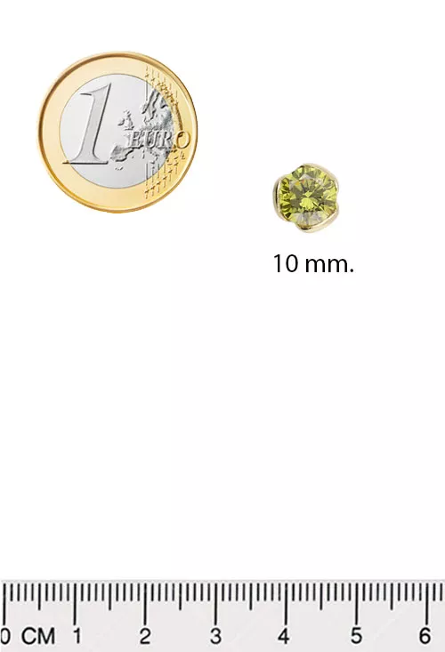 Pendientes plata chapada con olivina 252_BE54563-AMA-OL pendientes plata chapada con olivina foto con medidas