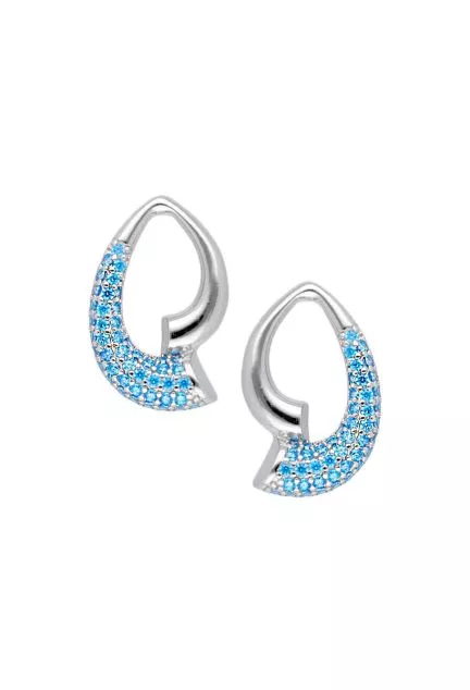 pendientes de plata cuajo similes azules foto frontal