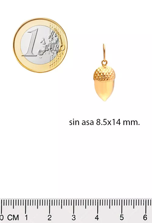 Colgante oro amarillo 18 ktes bellota extremeña 036_F62276 colgante oro amarillo 18 kilates bellota extremeña fotografia con medidas