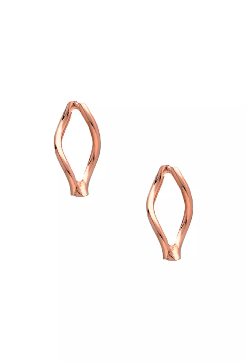 Pendientes de plata chapada con forma de rombos retorcidos 273_A4346-ST Pendientes de plata chapada con forma de rombos retorcidos 273_A4346-ST