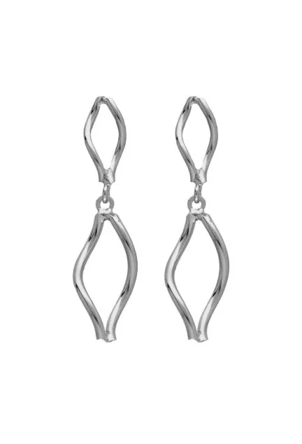 Pendientes de plata rombos retorcidos 273_A4345-HT