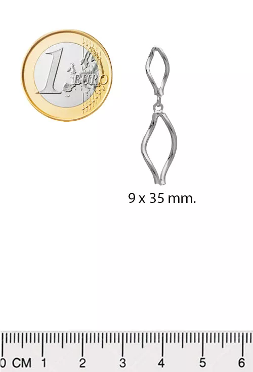 Pendientes de plata con forma de rombos retorcidos 273_A4345-HT Pendientes de plata rombos retorcidos 273_A4345-HT medidas