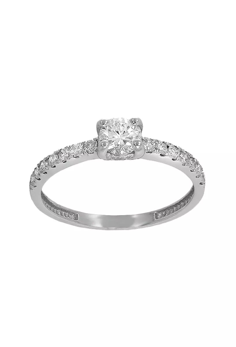 Anillo de compromiso oro blanco con diamantes 038_LO-003-23MY anillo compromiso oro blanco 18 kilates con diamantes fotografía frontal para web