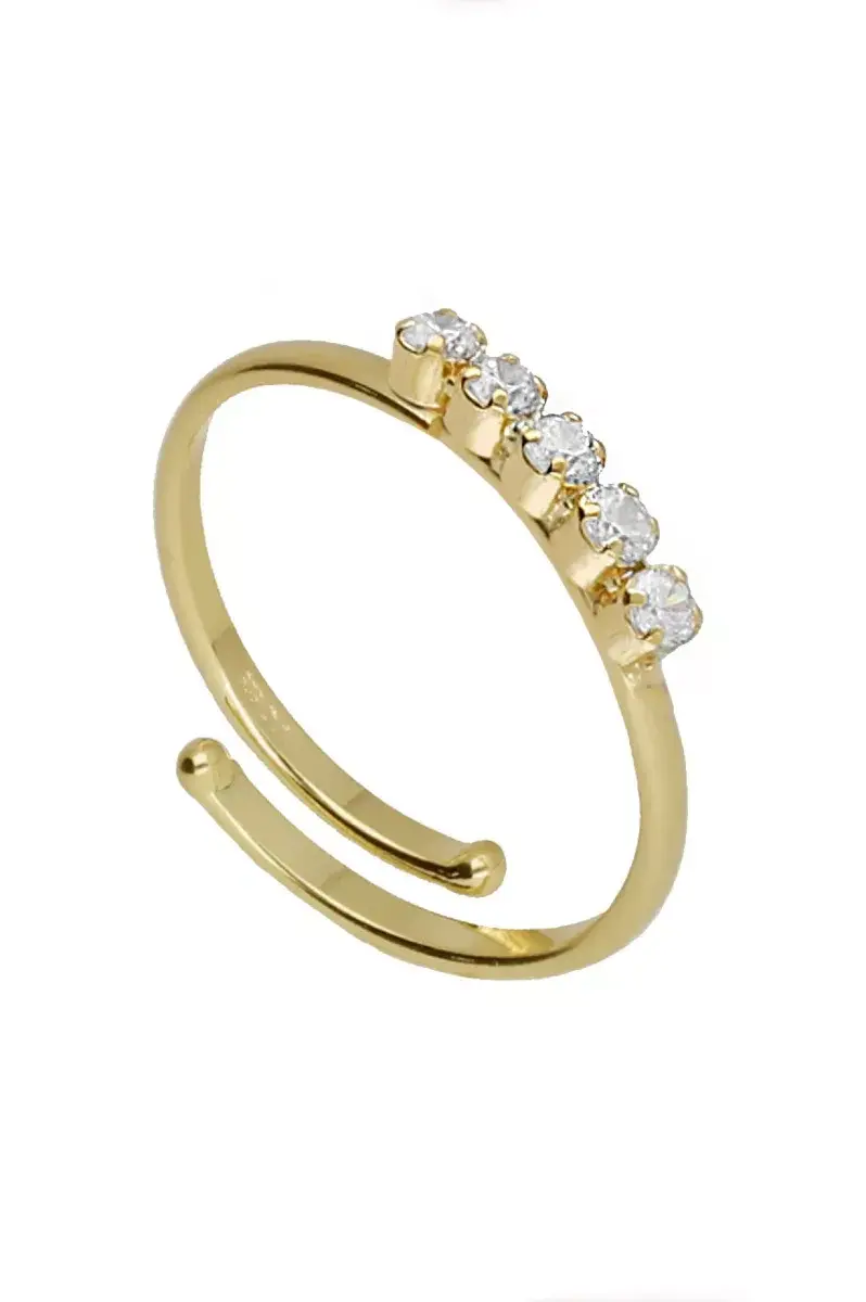 Anillo de plata chapada con 5 circonitas 273_A4362-07DA Anillo de plata chapada con 5 circonitas 273_A4362-07DA