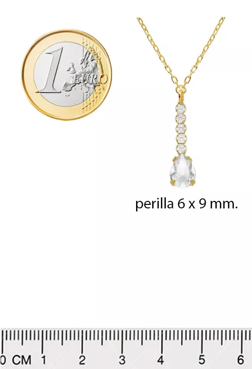 Gargantilla de plata chapada con 6 circonitas 273_A4360-07DG Gargantilla de plata chapada con 6 circonitas 273_A4360-07DG medidas