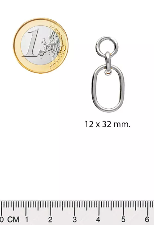 Pendientes de plata con forma de círculos y ovalo 273_A4356-HT medidas