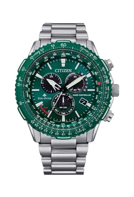 Reloj Citizen cronografo, acero, radio controlado, eco drive CB5004-59W