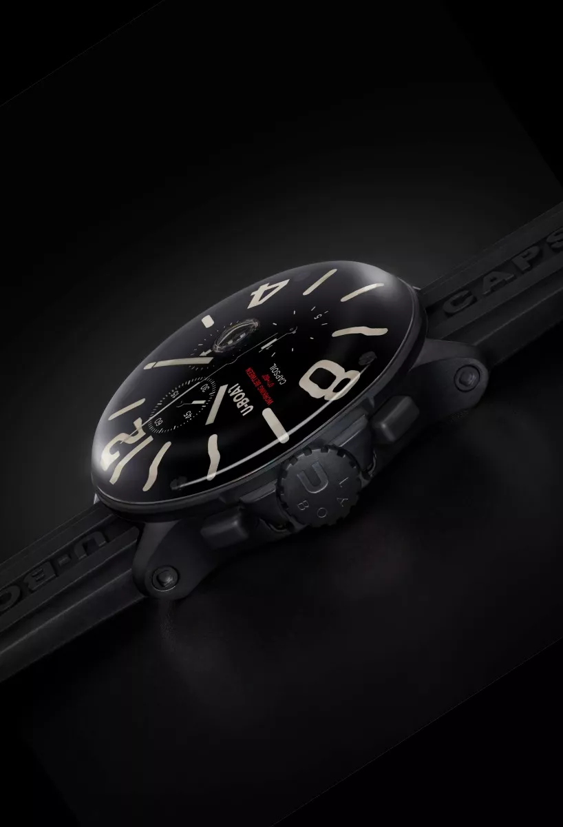 Reloj U-Boat Capsoil Chrono con caja acero y correa caucho 126_8109D Reloj U-Boat Classico con caja acero negro y correa caucho 319_8109C cristal