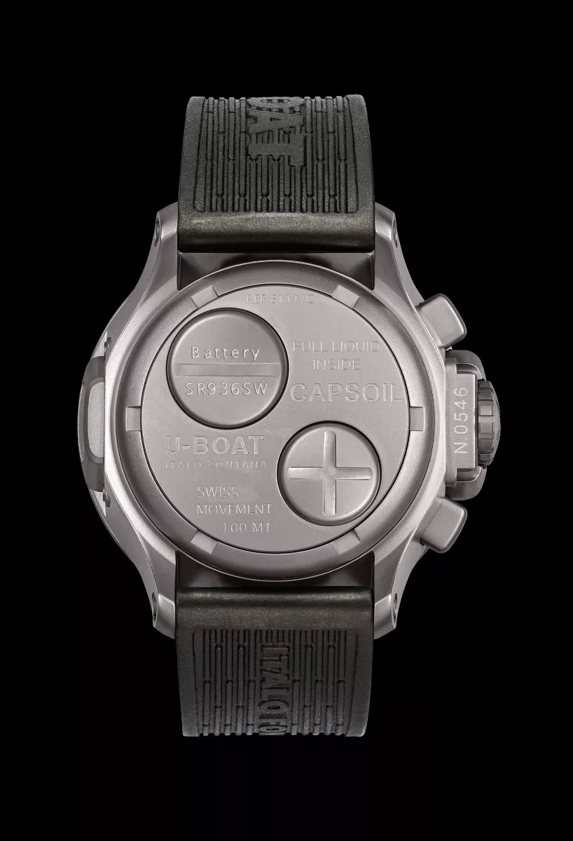 Reloj U-Boat Capsoil Chrono con caja acero y correa caucho 126_8111 Reloj U-Boat Capsoil Chrono con caja acero y correa caucho 319_8111 tapa fn