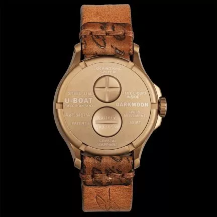 Reloj U-Boat Darkmoon con caja acero IP bronce y correa de piel 319_8467 tras fn