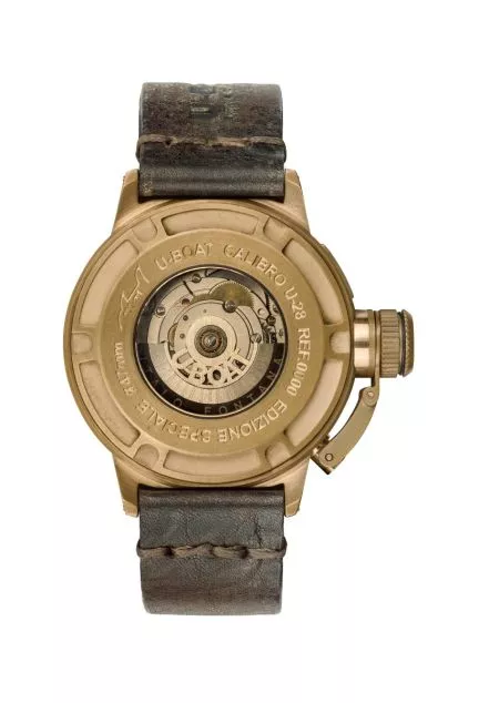 Reloj U-Boat Classico con caja en bronce y correa piel 319_7797 trasera