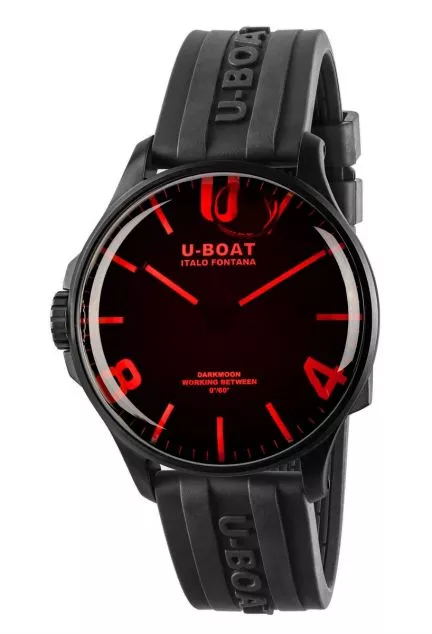 Reloj U-Boat Darkmoon con caja acero PVD y esfera roja y correa caucho 319_8466