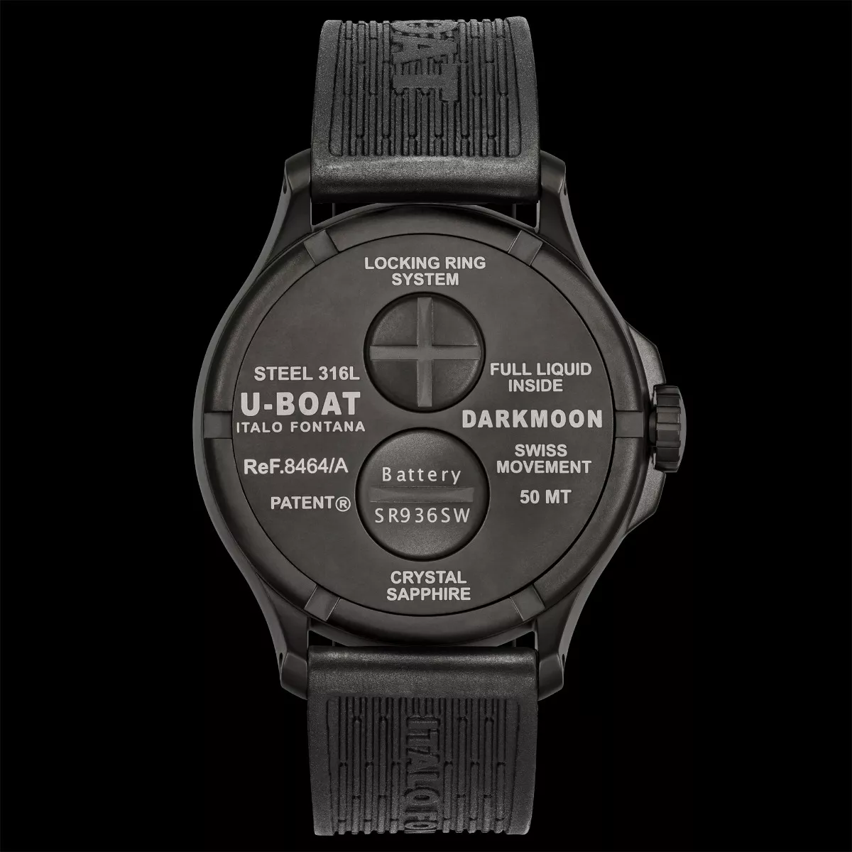 Reloj U-Boat Darkmoon con caja acero negra y correa caucho 126_8464-C.jpg Reloj U-Boat Darkmoon con caja acero negra y correa caucho 319_8464.jpg tras cerca