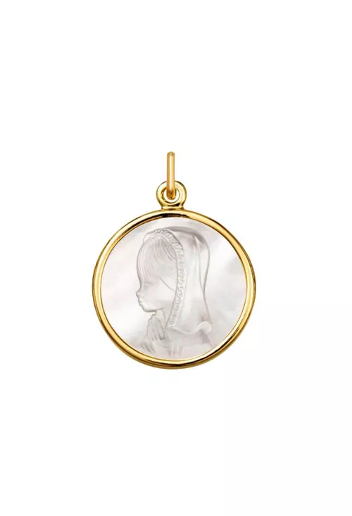 Medalla oro y nácar virgen niña 045_1269104NC-18