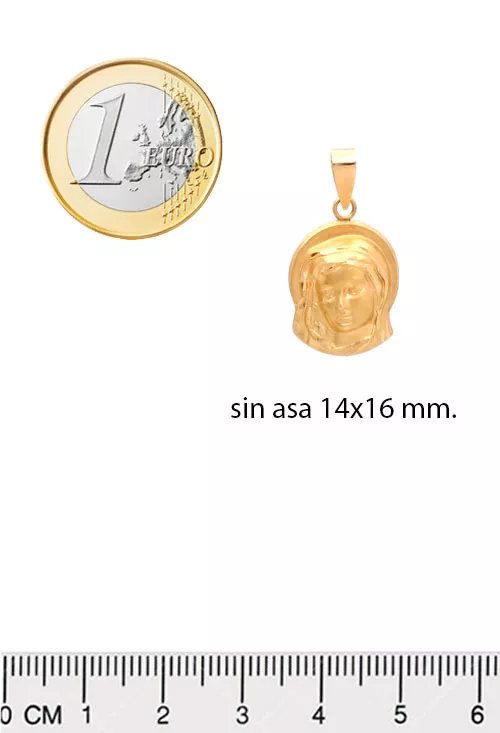 Medalla de oro 18 ktes Virgen niña 003_M8740 medidas