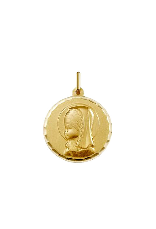 Medalla oro virgen niña con bisel de ondas 045_1603104N-04