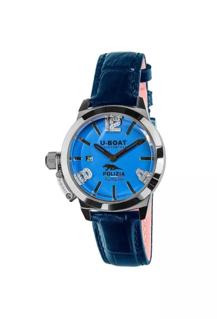 Reloj para mujer U-Boat Classico Lady, Polizia Di Stato acero y piel P-9494