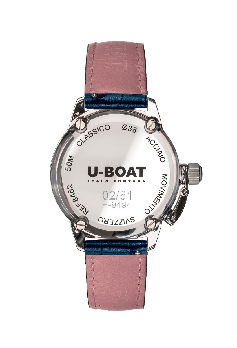 Reloj para mujer U-Boat Classico Lady, Polizia Di Stato acero y piel P-9494 trasera