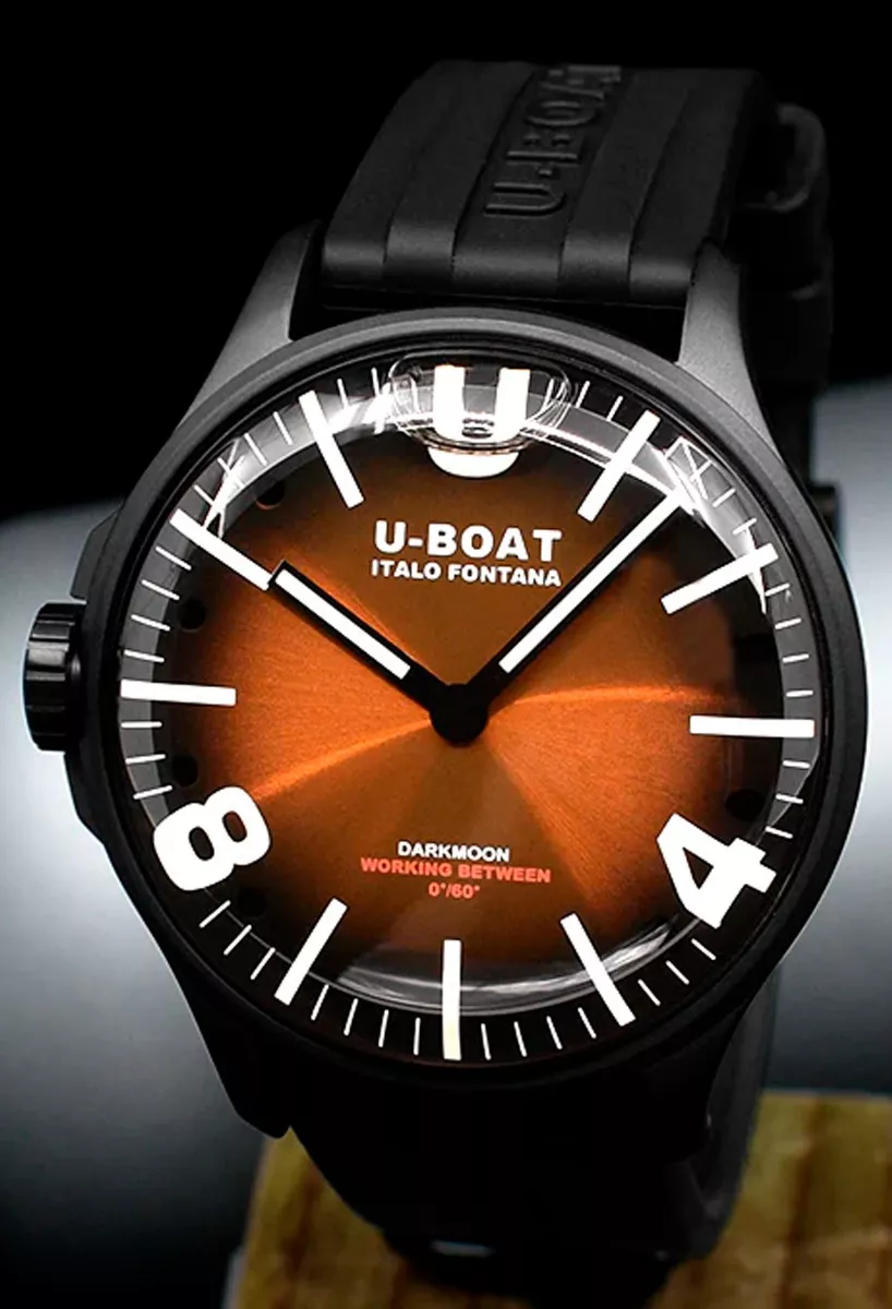 Reloj U-Boat DarkMoon Soleil con caja acero y correa de caucho 8699 fot