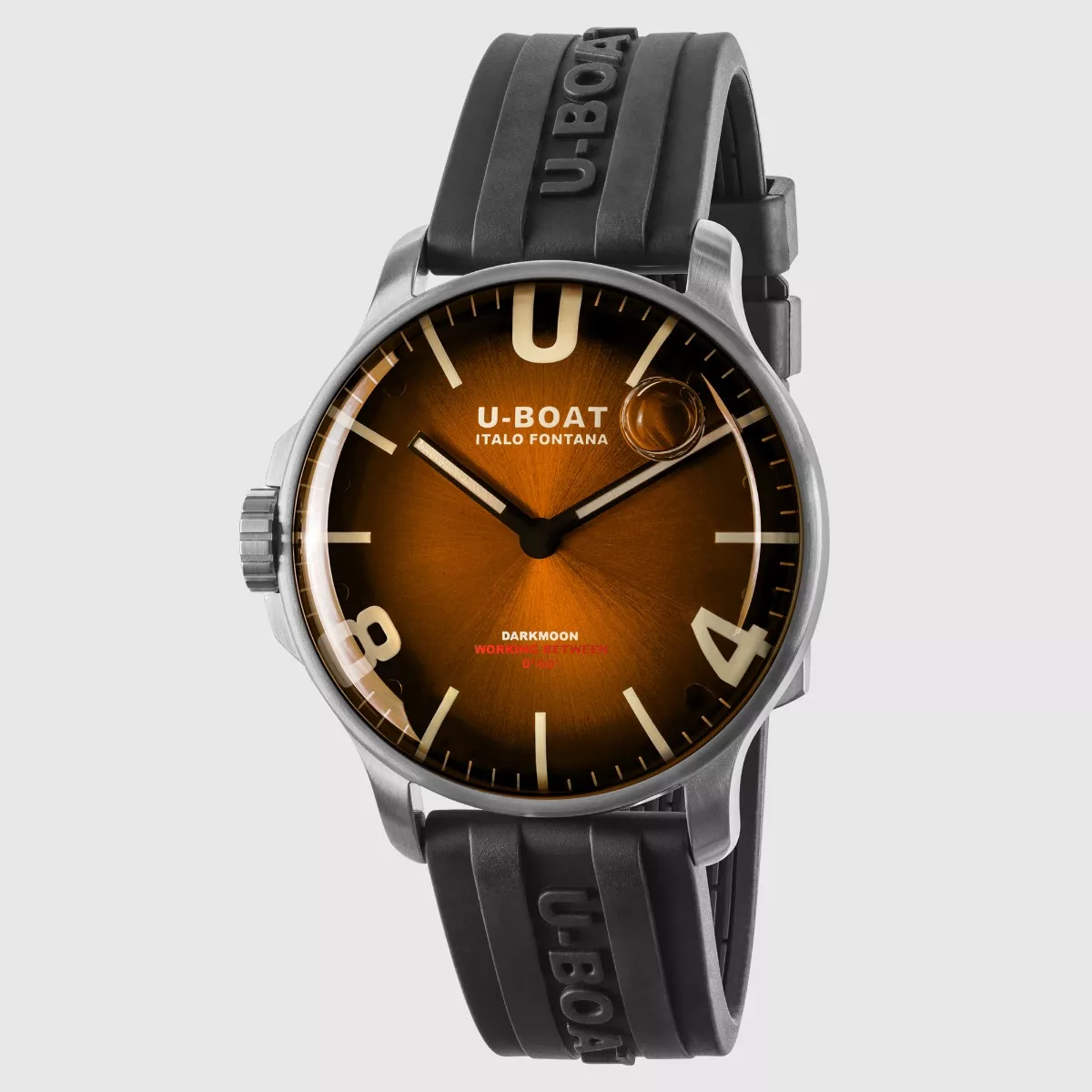 Reloj U-Boat DarkMoon Soleil con caja acero y correa de caucho. esfera marrón 8703 Reloj U-Boat DarkMoon Soleil con caja acero y correa de caucho, esfera marrón 8703 2