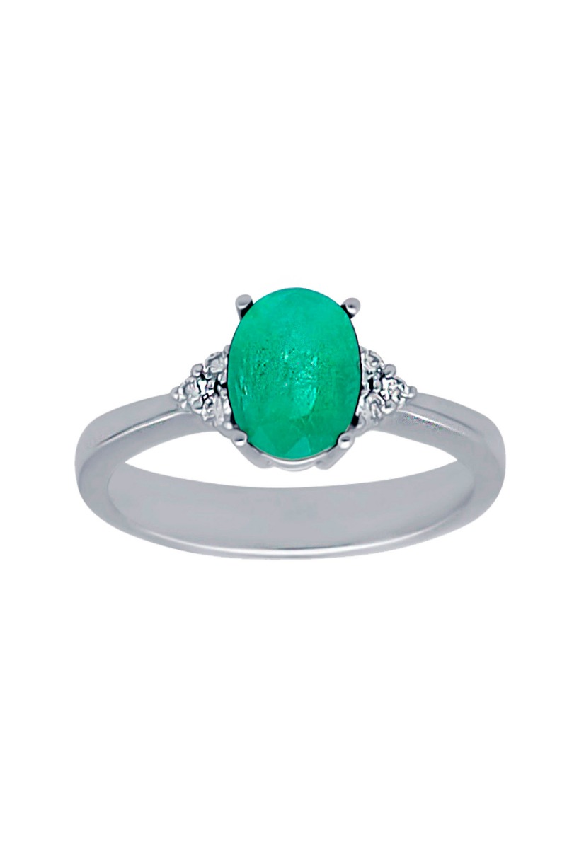 anillo oro blanco 18 ktes con esmeralda y diamantes toma principal para parrilla web