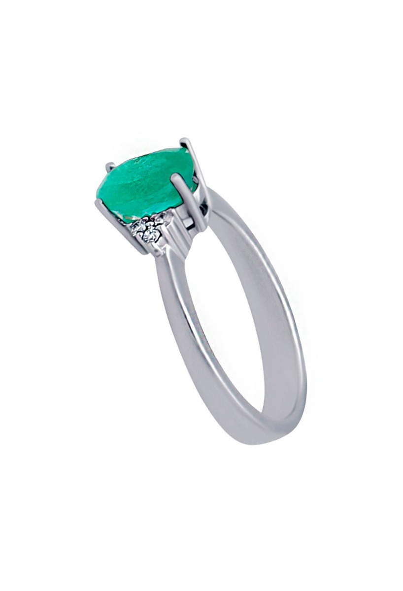 anillo oro blanco 18 ktes con esmeralda y diamantes toma lateral para parrilla web