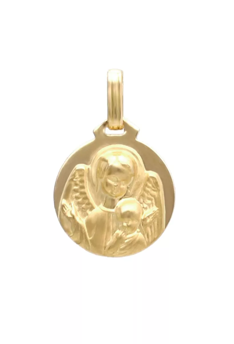 Medallas religiosas de bautizo en oro 18k: un amuleto eterno para el primer día especial Medalla de oro 18k Ángel de la Guarda 189_02-179-14-AG