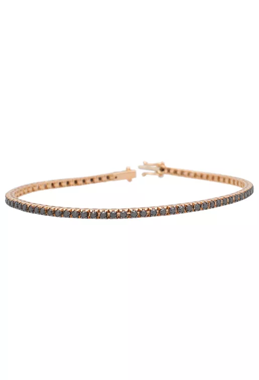 Pulsera oro rosa 18ktes con diamantes negros 018_361044NG