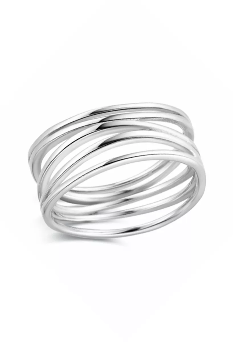 Anillo de plata con aros irregulares 280_2011479 Anillo de plata con aros irregulares 280_2011479